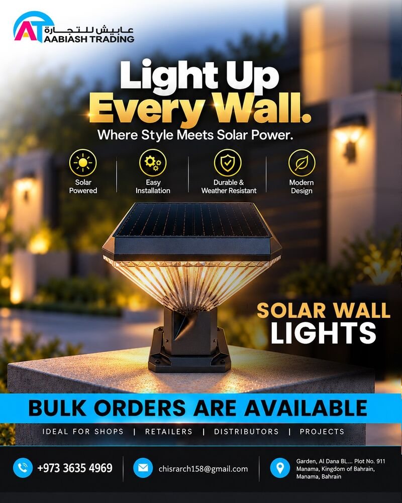 Diamond Solar Pillar Wall Light — bulk orders available in Bahrain