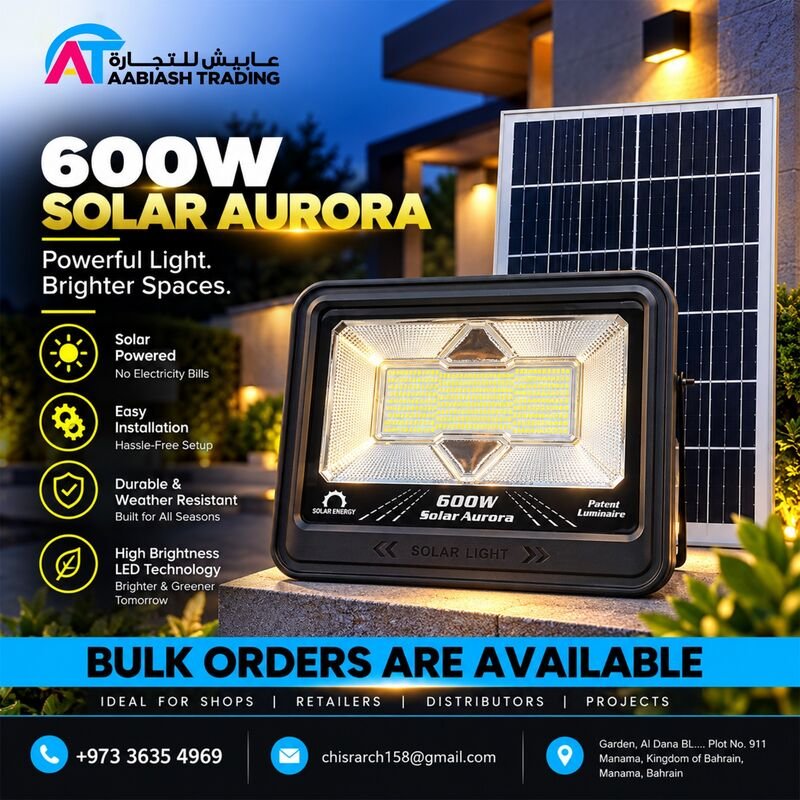 Solar Aurora 600W Solar Flood Light
