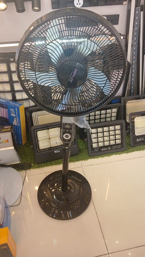 Solar Rechargeable Stand Fan (Black)